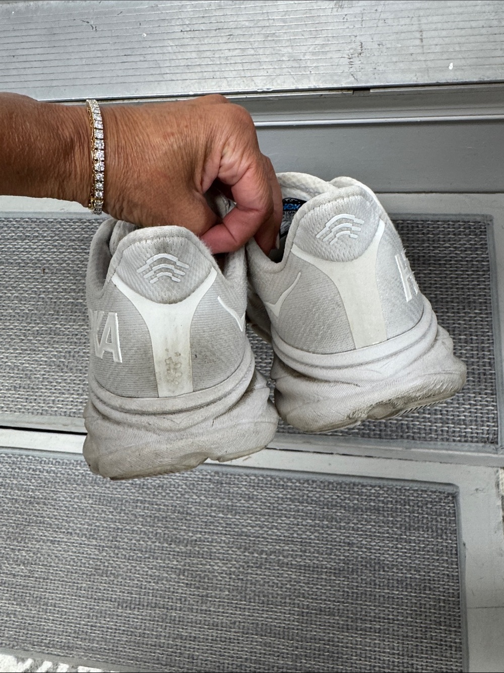 Hoka Women's White Athletic Running Shoes - Picture 4 of 5